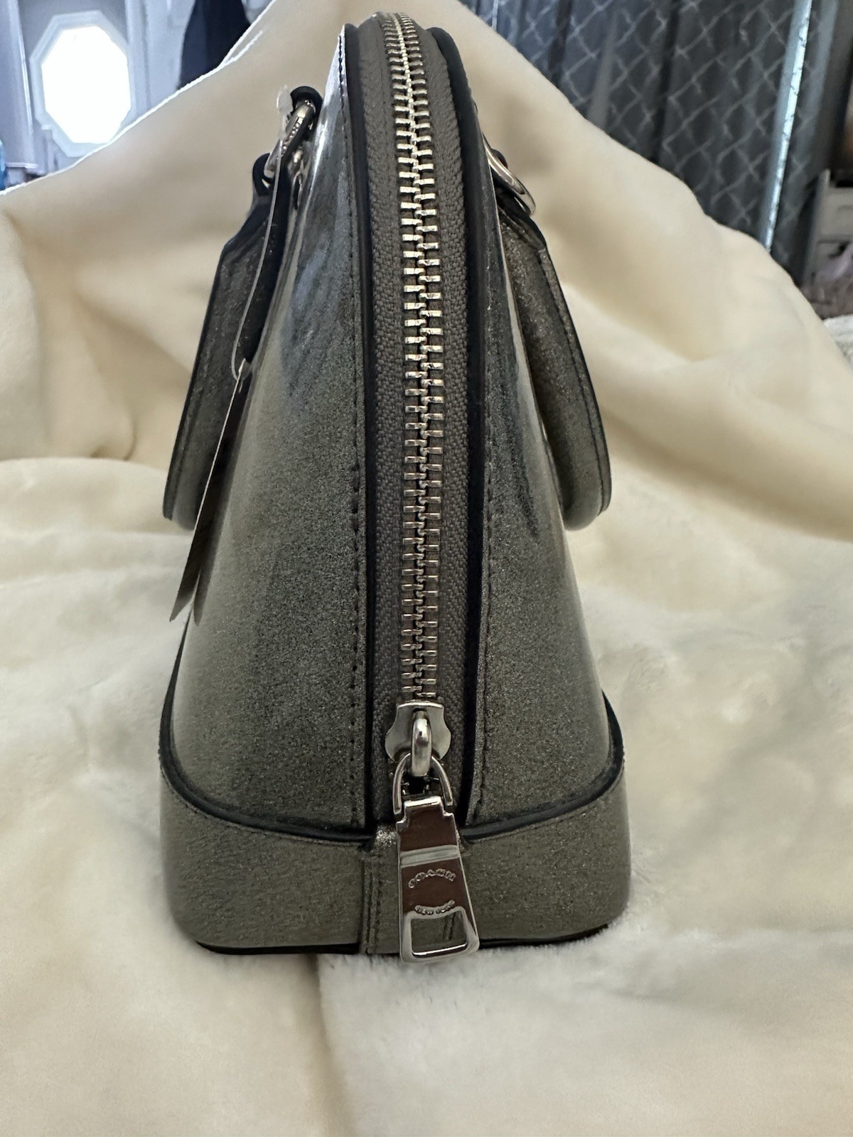 NWT Coach Mini Sierra Metallic Purse And Matching Wallet Set In Silver