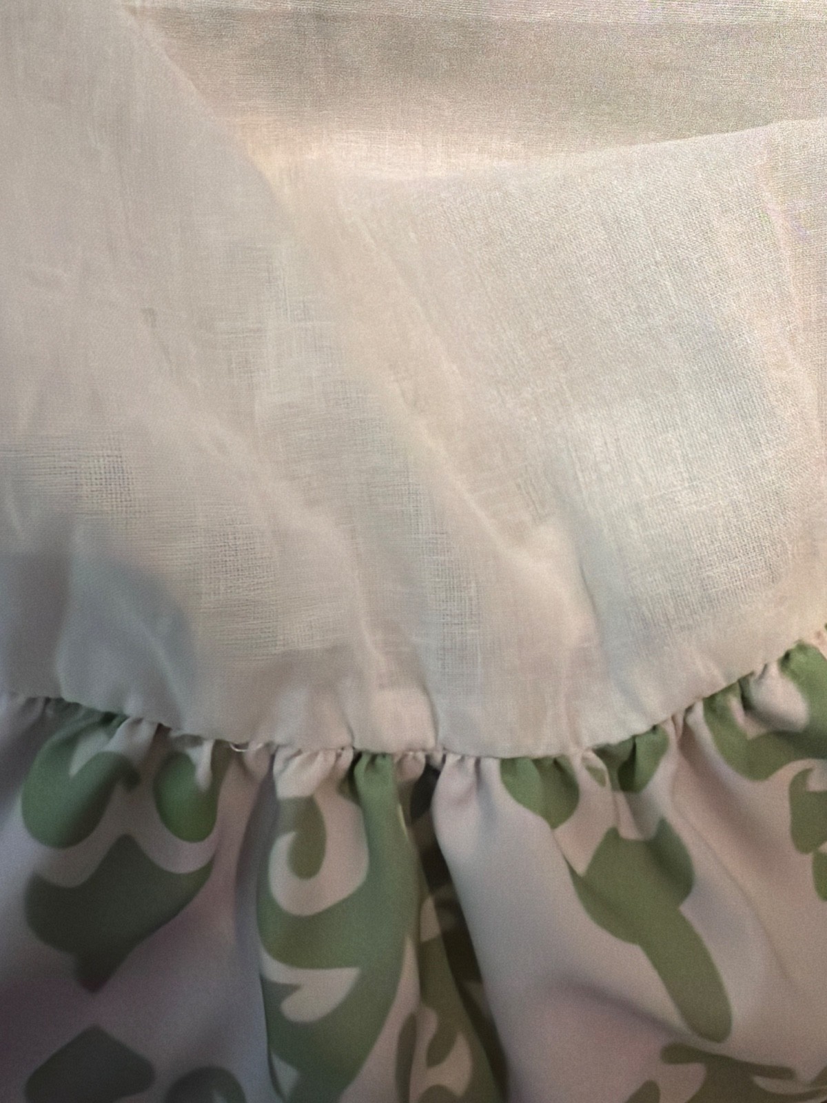 New! Maramar Green & White Lined Dress w/Satin Bow & Belt Sz XS waist 14.5 in