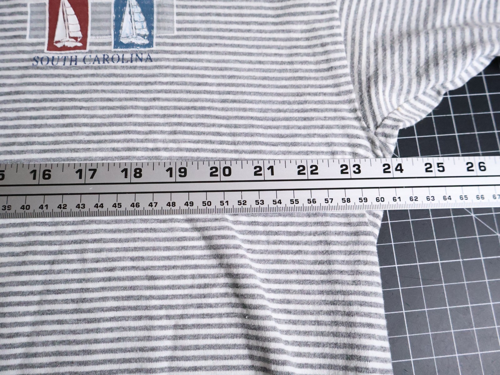 90s Ringer T-Shirt Men’s XL Gray Striped Single Stitch Hilton Head Island Surf