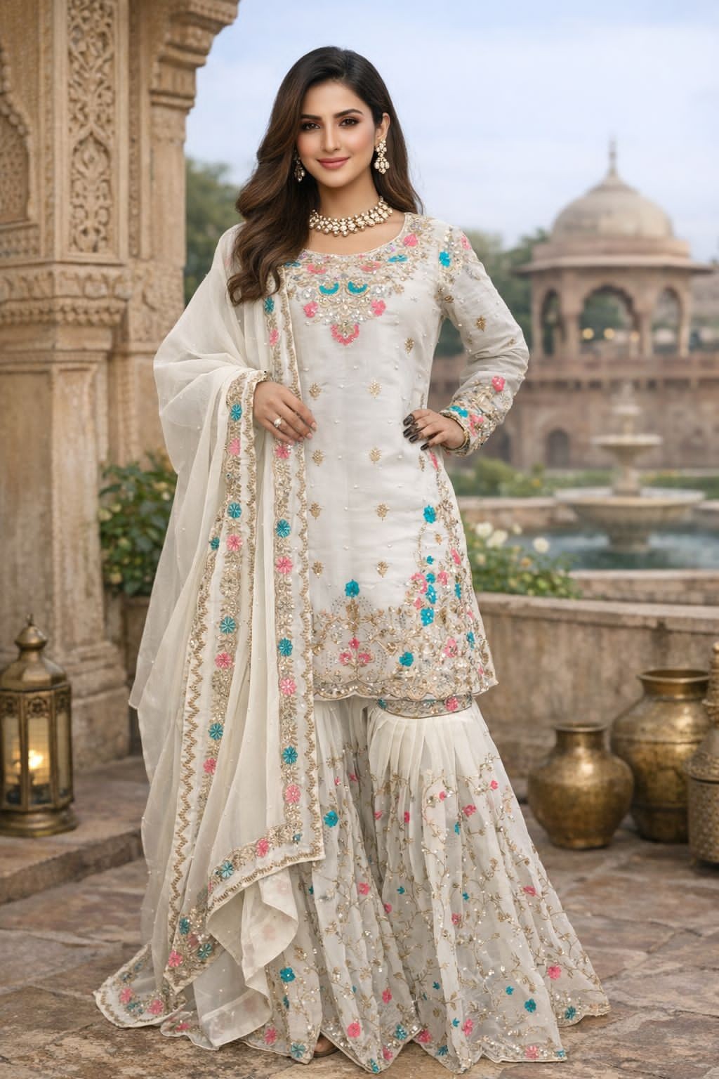 SALWAR KAMEEZ PAKISTANI INDIAN WEDDING PARTY WEAR DRESS BOLLYWOOD SUIT SHARARA