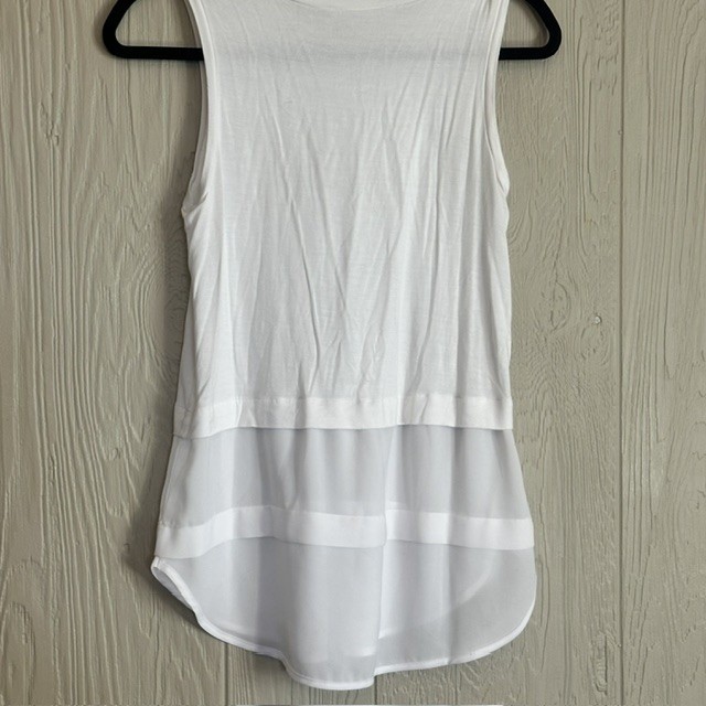 Michael Michael Kors Womens White Sleeveless Mixed Media High Low Tank Top S