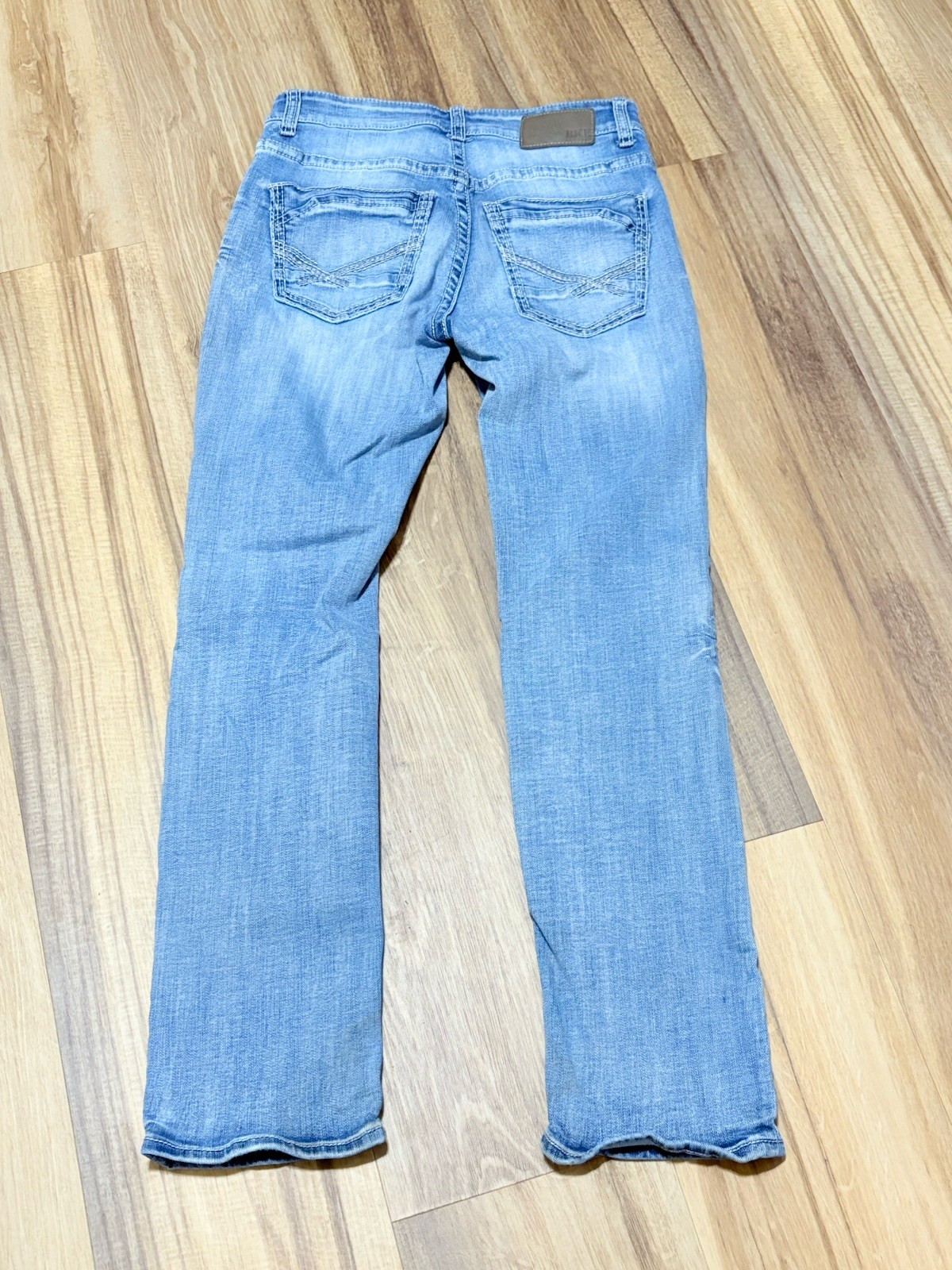BKE Buckle Alec Slim Straight Jeans Men’s Stretch Medium Wash Distressed Denim