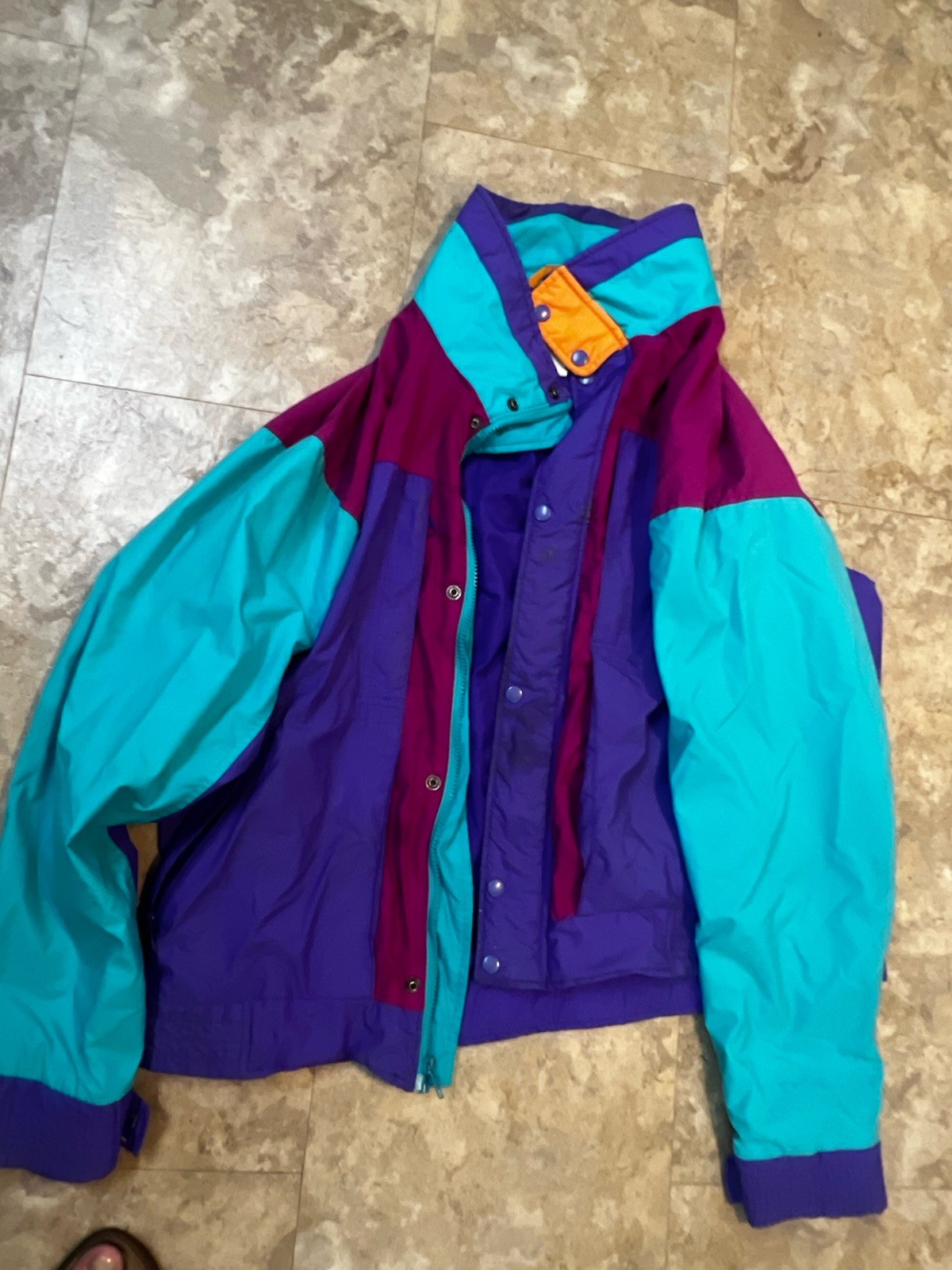 Vintage 90’s Woolrich Color Block Windbreaker Size Large Made In USA