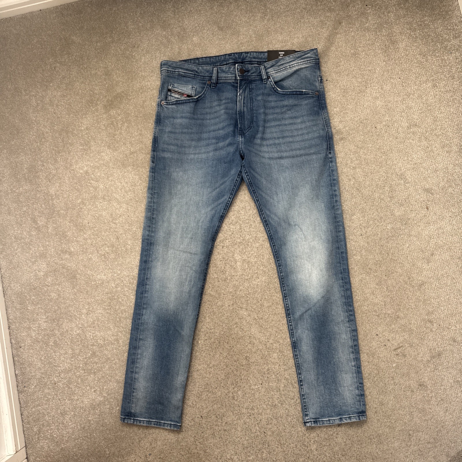 Mens Diesel THOMMER-R Stretch Slim Fit Blue Jeans W36 L32 Wash RB066
