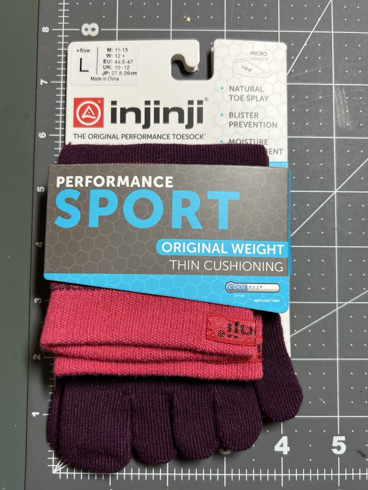 injinji Sport toe socks – mini Crew Height – Size Large