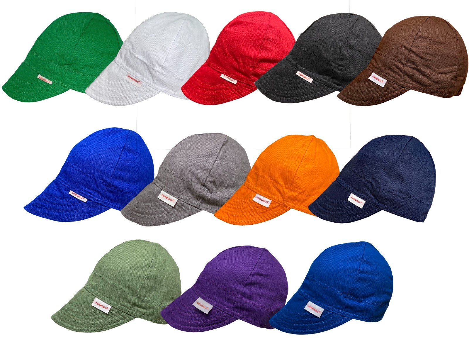 NWT 3 Welding Cap Welder Hat Comeaux Caps 3 Solid Colors Reversible 2000 Sized