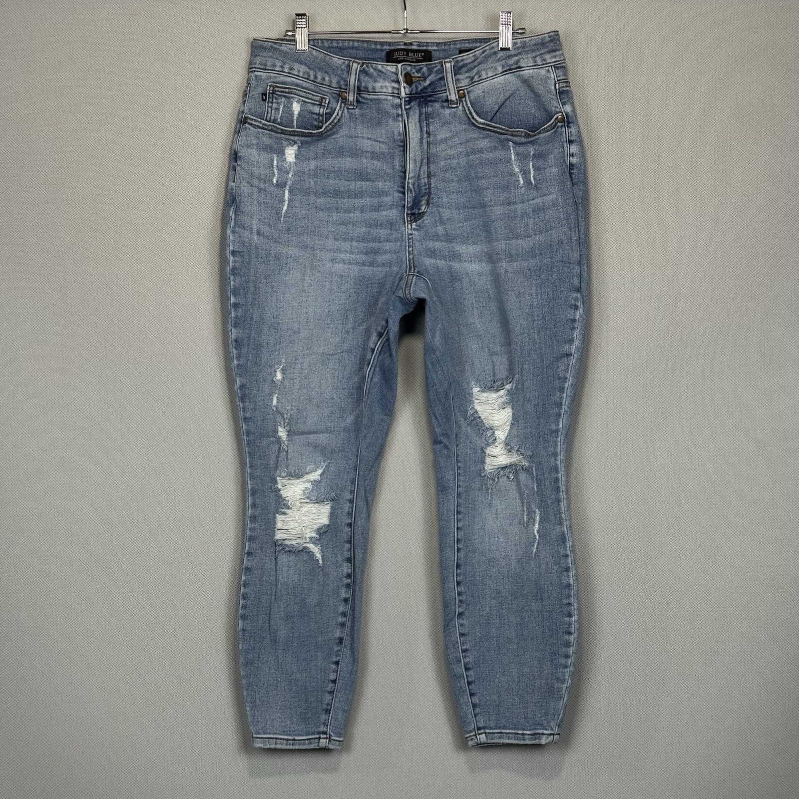 Judy Blue Jeans Womens 18W Control Top Skinny High Rise Stretch Distressed Denim