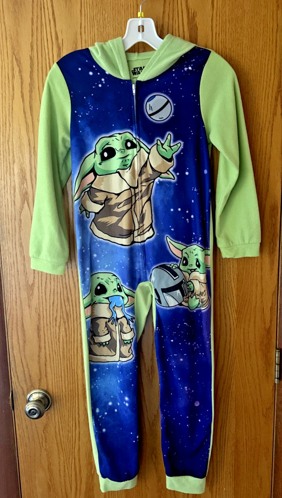Star Wars Baby Yoda Fleece Mandalorian Costume Sleepwear Pajama Size 10 free s/h