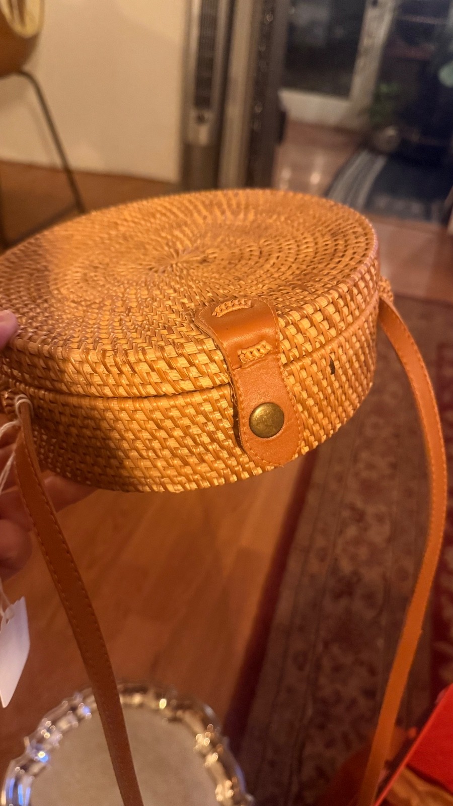 Woven Wicker Handbag Purse With Shoulder Strap – Wicker Purse Fabric Inside
