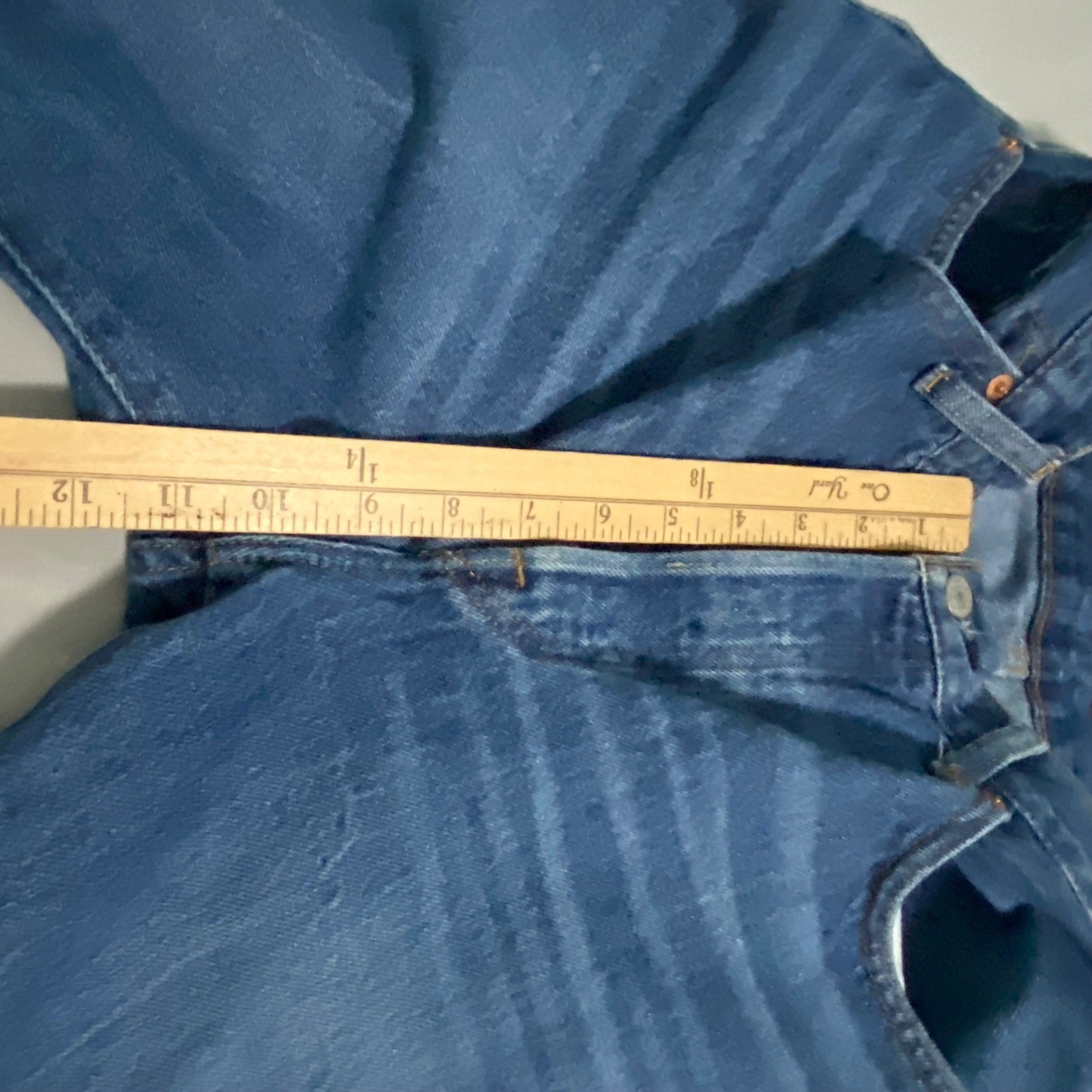 Levis Premium 501 Original Fit Jeans Mens 29×30 Med Wash Blue Button Fly Big E
