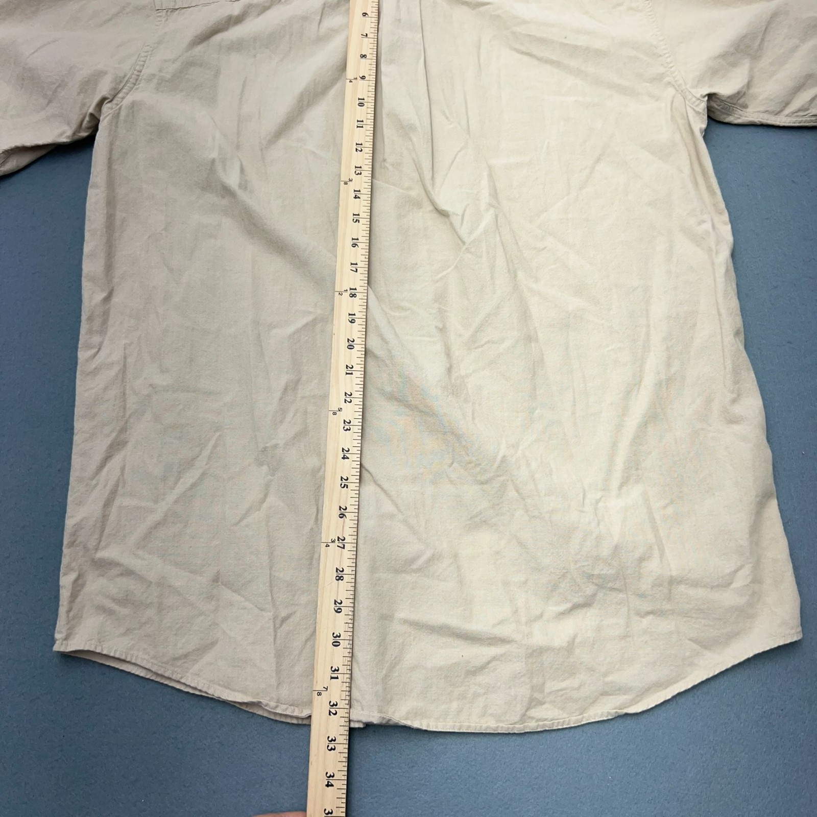 LL Bean Men’s Large Tall (LT) Tan Beige Short Sleeve Button Shirt
