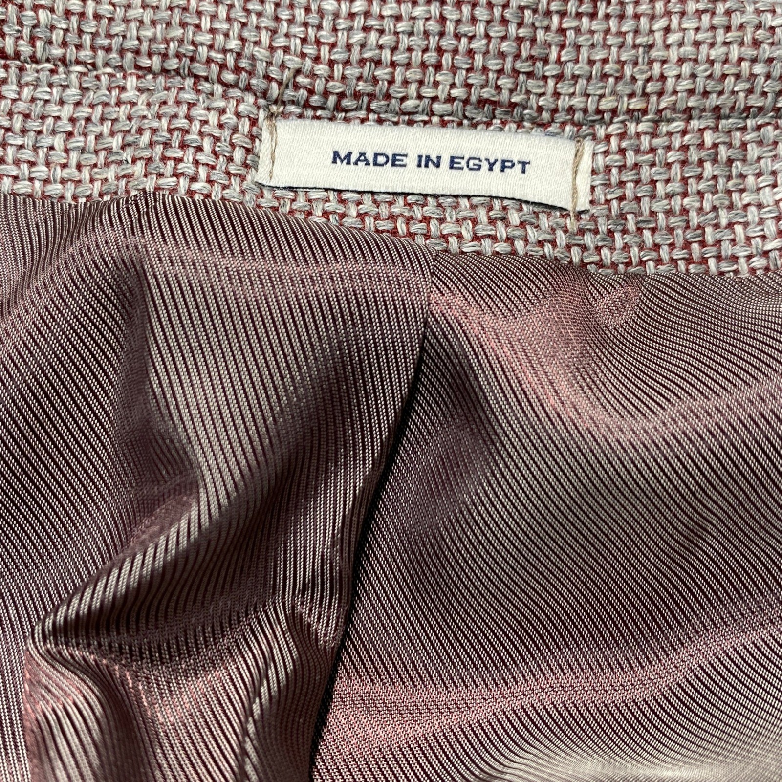 NEW Joseph Abboud Sport Coat Blazer Mens Size 44 R Gray Red Linen Wool Jacket