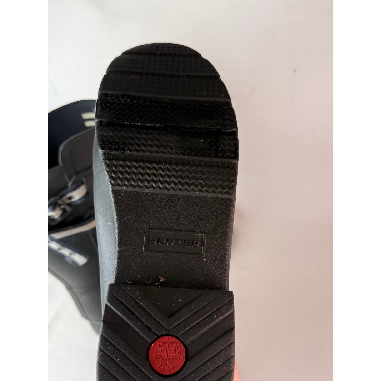 Hunter Refined Back Strap Rain Boots Matte Black Rubber Womens 7 EU 38