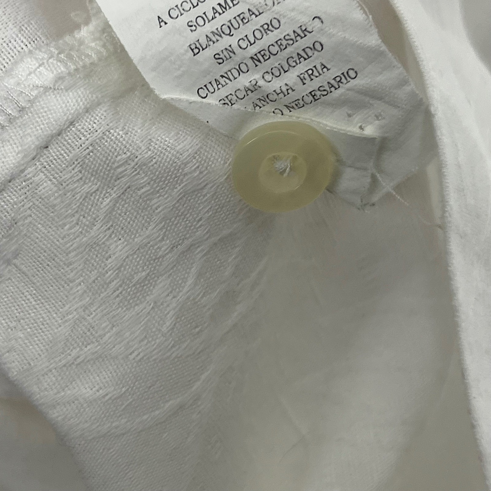 Cubavera Button Down Shirt Men XL White Excellent Linen Blend Jacquard Pineapple