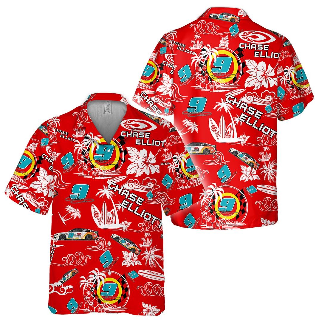 Chase Elliott Nascar 2023 Llumar Racing Baseball Jersey Button Hawaiian Shirts S