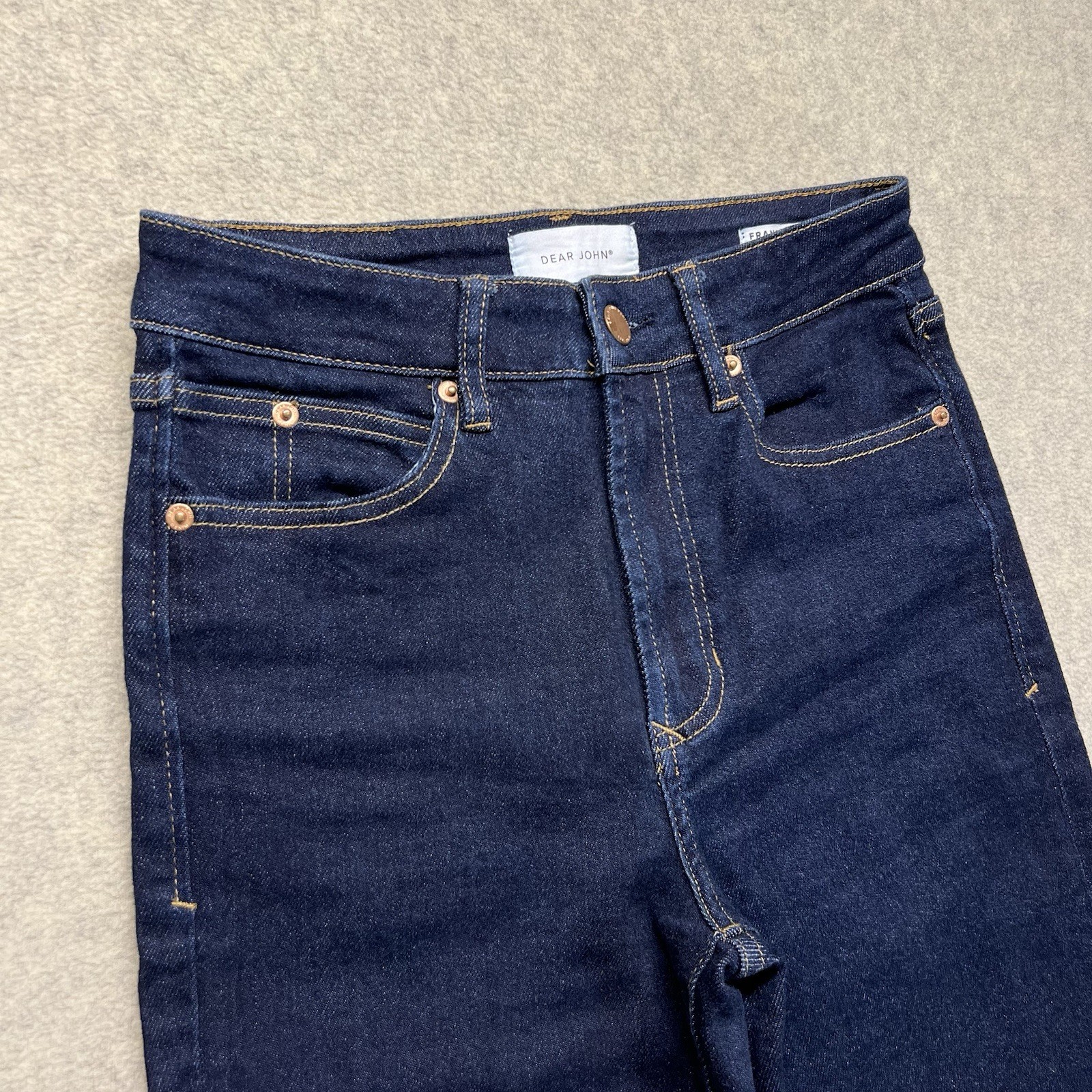 Dear John Frankie Straight Womens 26 Dark Wash Stretch Jeans Mid Rise Denim
