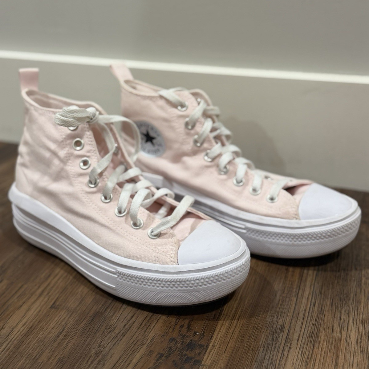 Converse Chuck Taylor All Star Lift Platform High Top Canvas Sneakers Pink/White