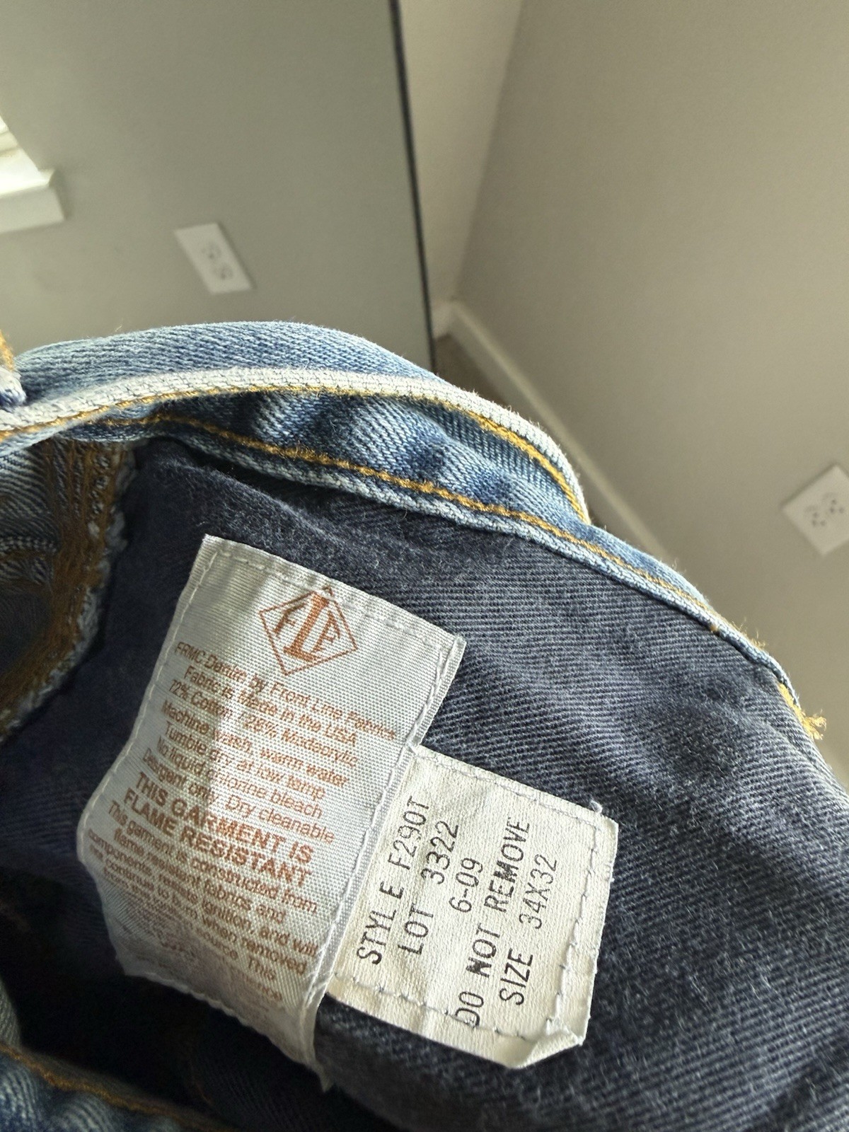 Tyndale Versa FR Jeans Mens 34×32 Blue Flame Resistant Denim Straight Leg Work