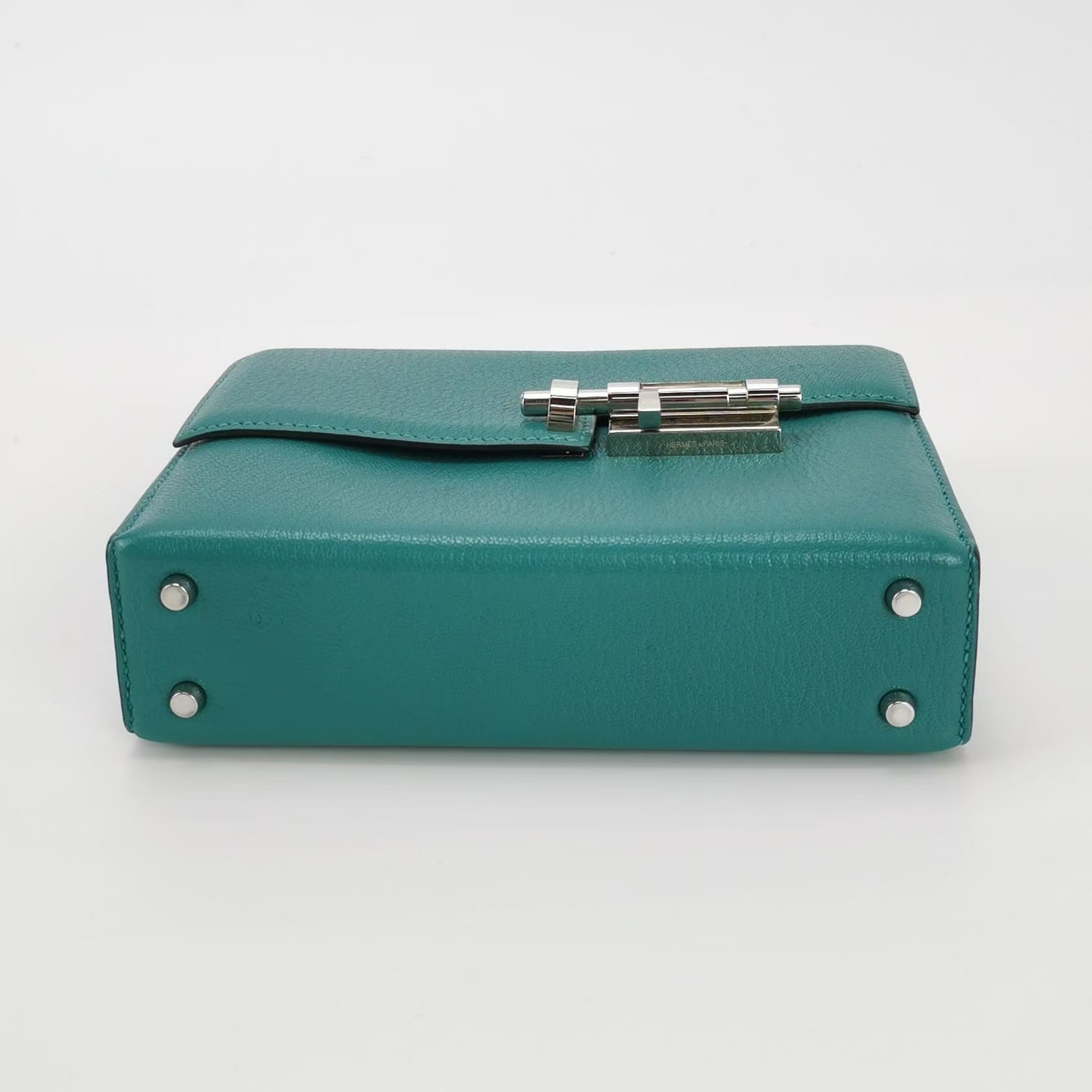 Hermes Verrou Mini 17 Chevre Chamkila Menthe Z6 Green Silver Hardware PHW Auth