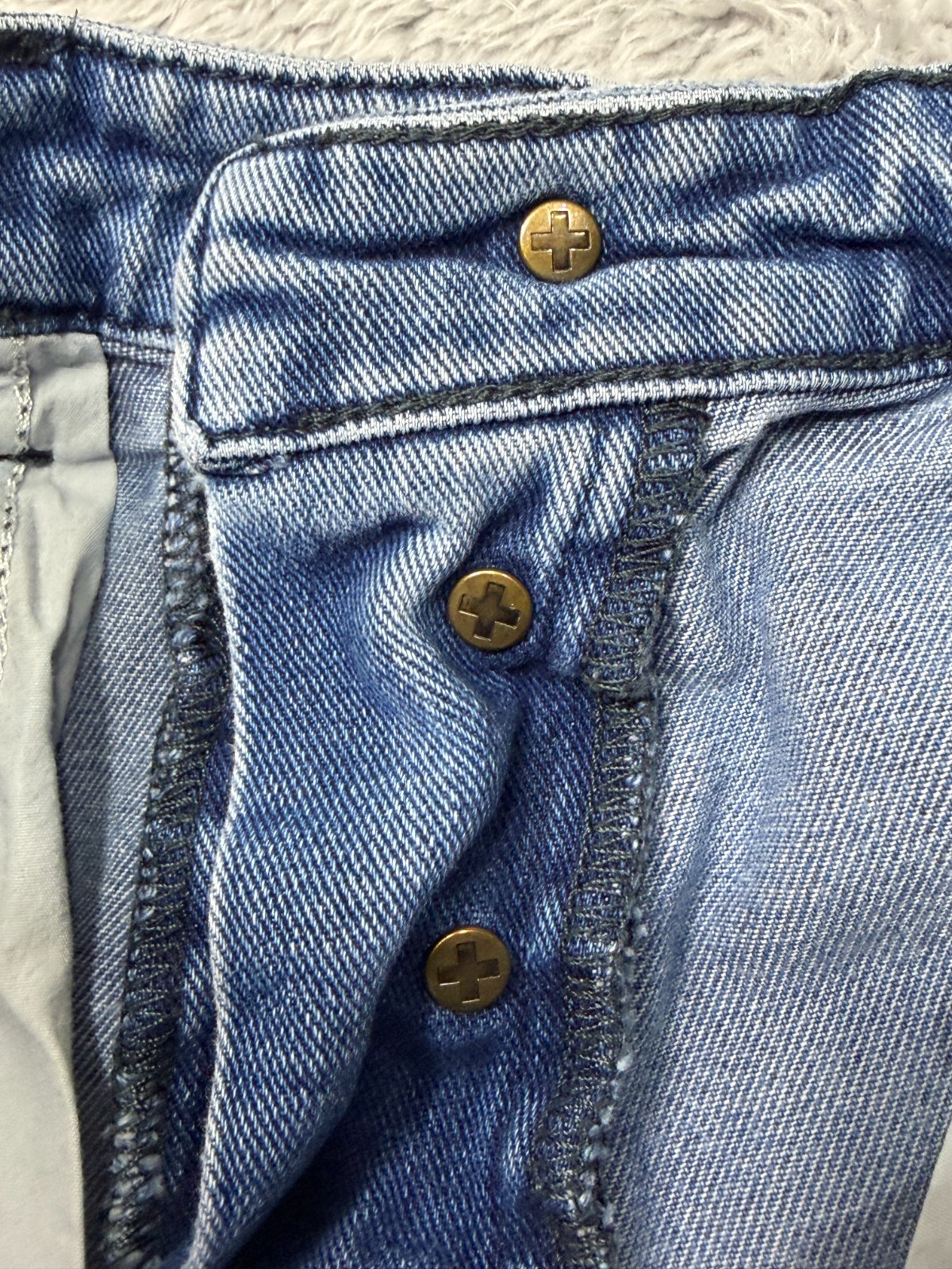 Ksubi Chitch Jeans 32×29.5 Philly Blue Distressed Skinny Stretch Button Fly
