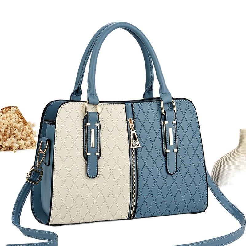 Color-Blocking Women Handbag Large Tote