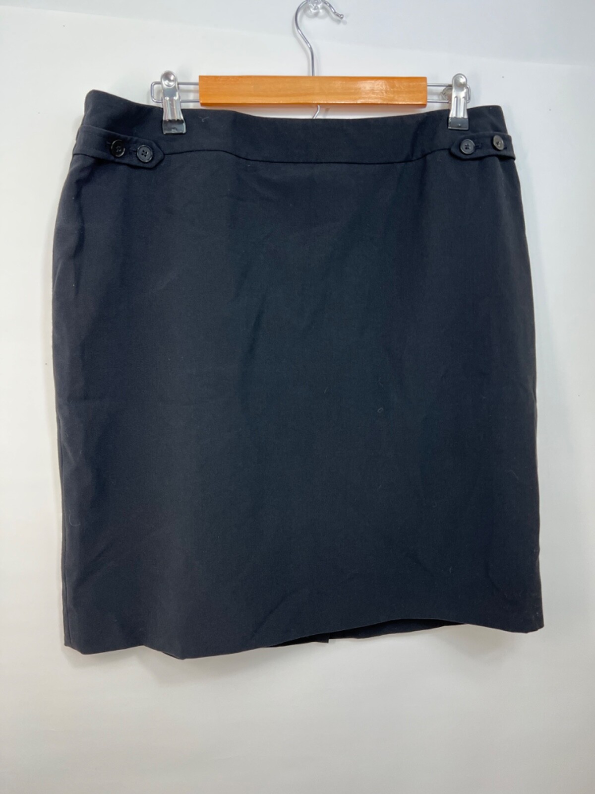 Josephine Studio Black Lined Stretch Back Zipper Closure Pencil Skirt Womens 14P