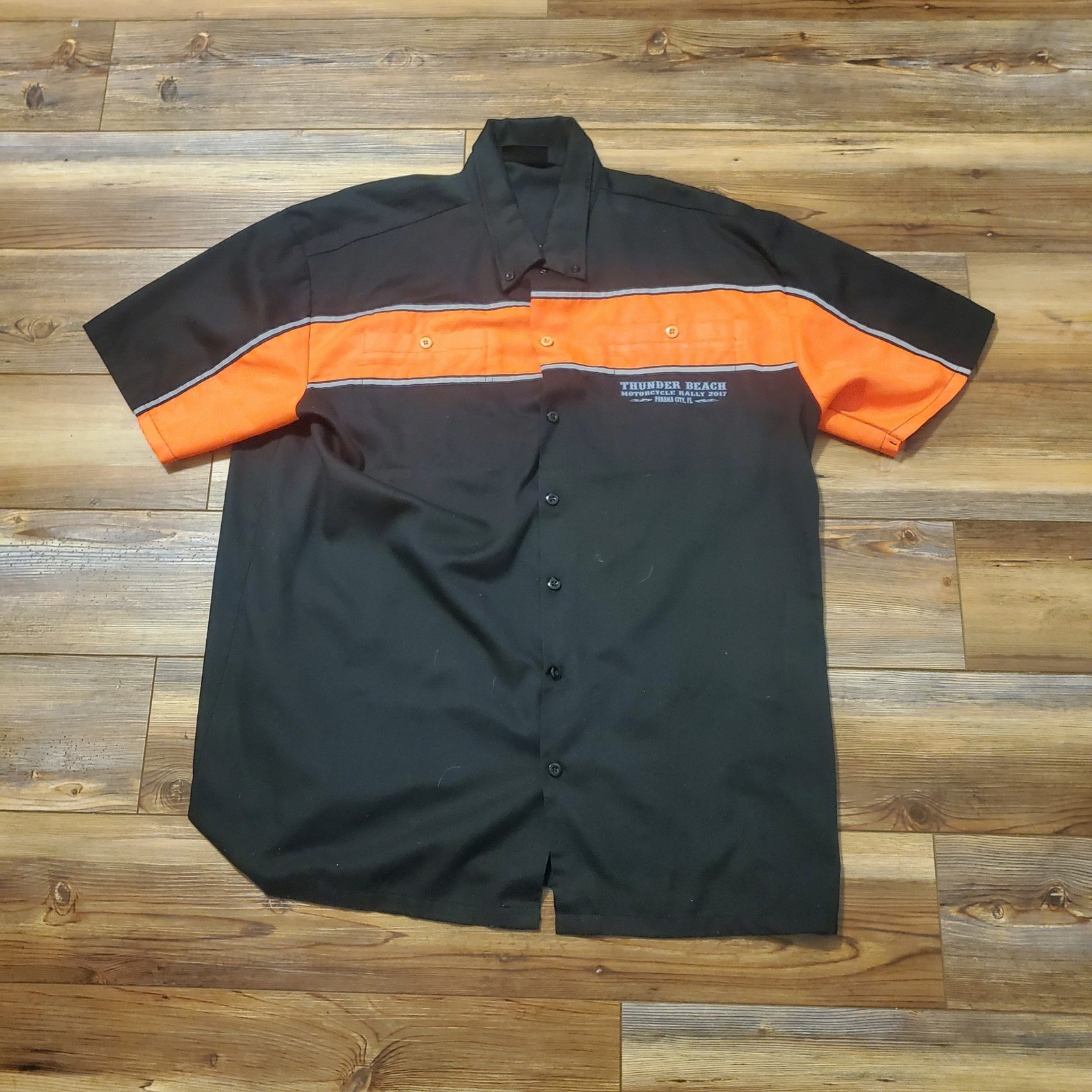 Biker Apparel Thunder Beach Motorcycle Rally 2017 Shirt Mens XL Mechanic Black