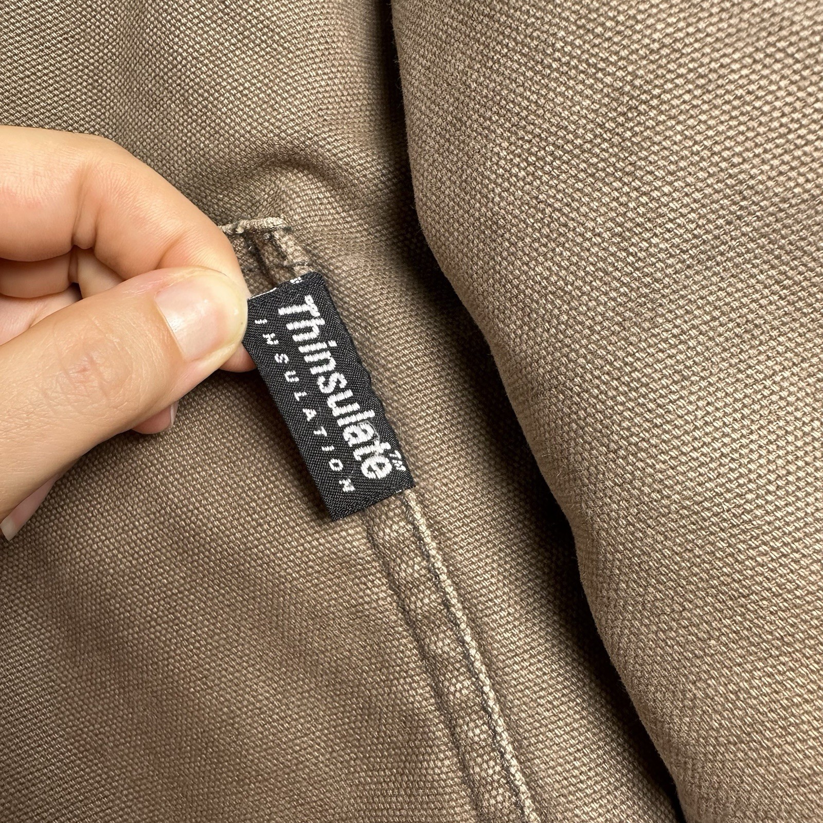 Guide Series Jacket Mens XL Tan Quilted Lined Canvas Coat Heavy Zip Pockets Vtg