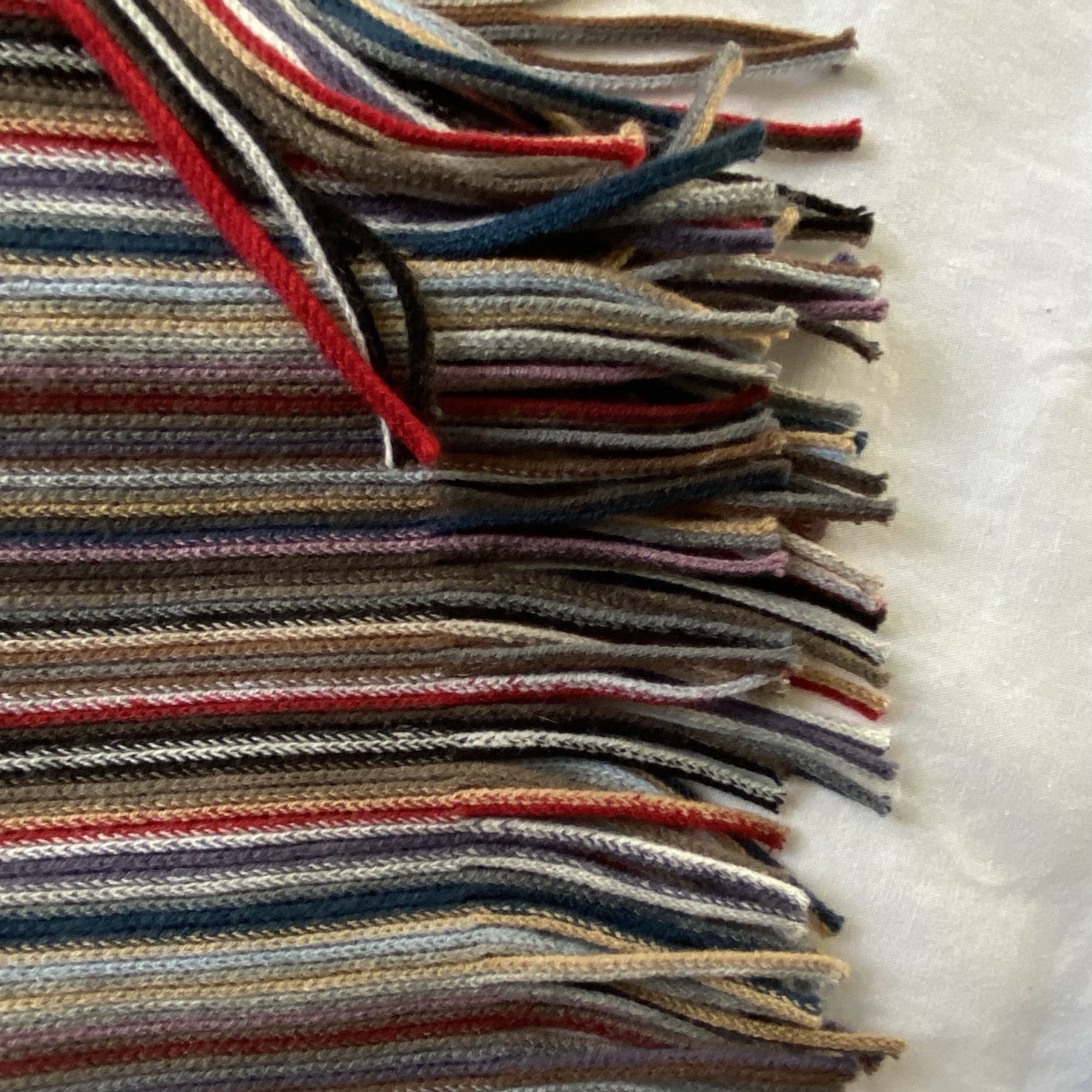 FRAAS Scarf Striped Red Gray Beige Teal Purple Black Fringe Soft Men’s Women’s