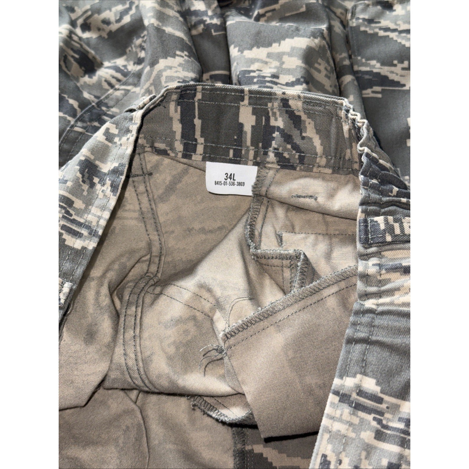 US Military Pants Men 34L Digital Tiger Stripe Camouflage Combat Vanguard 34×36