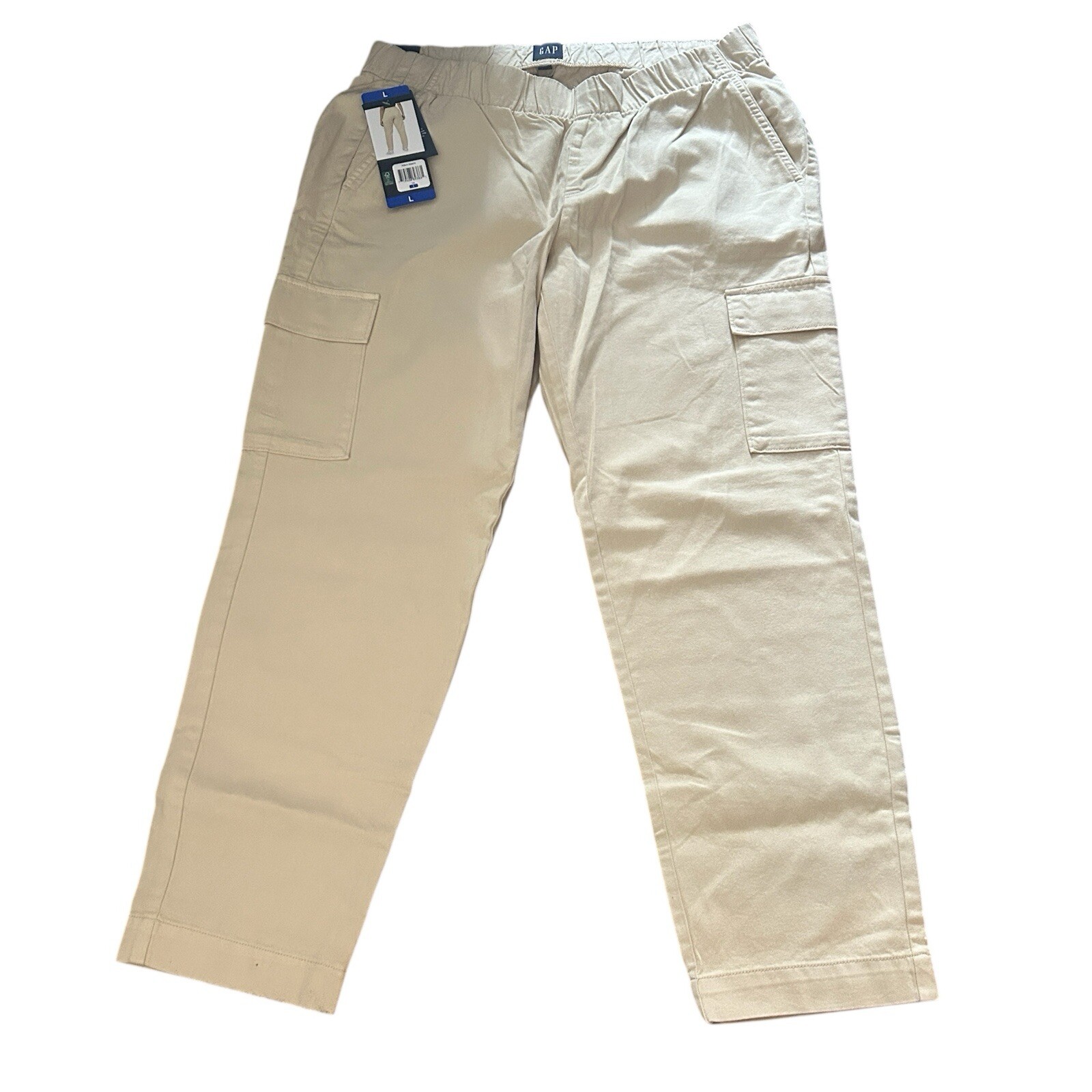 GAP Ladies Twill Pull On Cargo Pants with Pockets. Size Large, Color Tan.￼