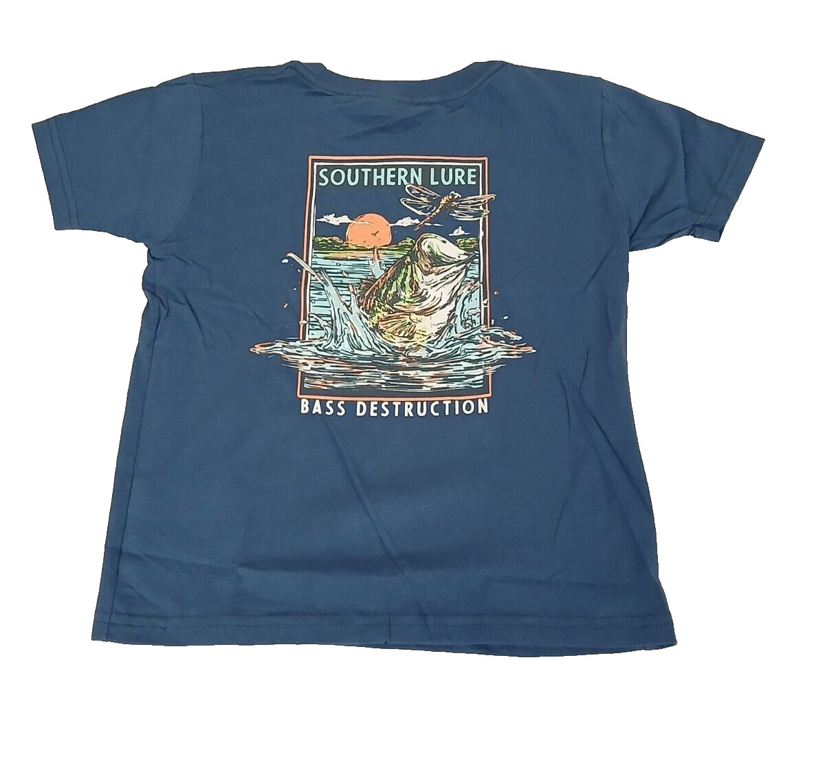 NEW Southern Lure YOUTH Short Sleeve Tee Bass Destruction V2 (SLATE) SIZE:6