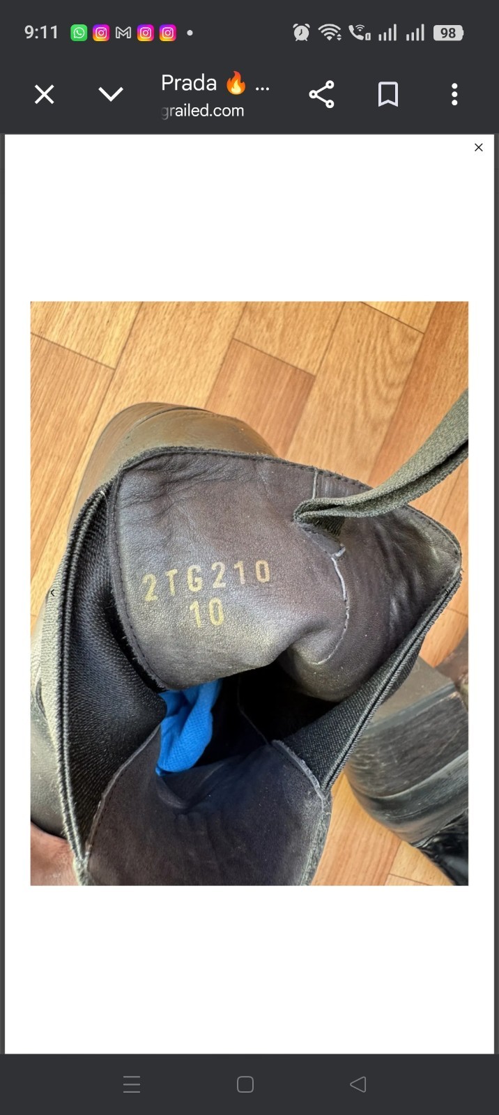 PRADA SPRING / SUMMER 2022 RUNWAY BOOTS SIZE US 10
