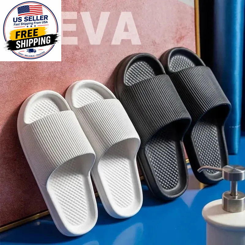Non-Slip EVA Soft Sole Massage Shower Shoes for Women Men Couples Waterproof Hom