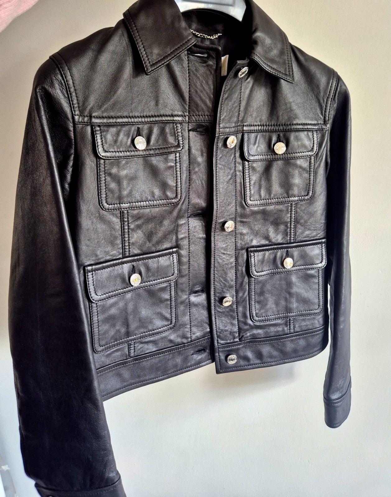 Michael Kors Leather Jacket, Size US 0 (UK 4) in Black100% lamb leather RRP£940