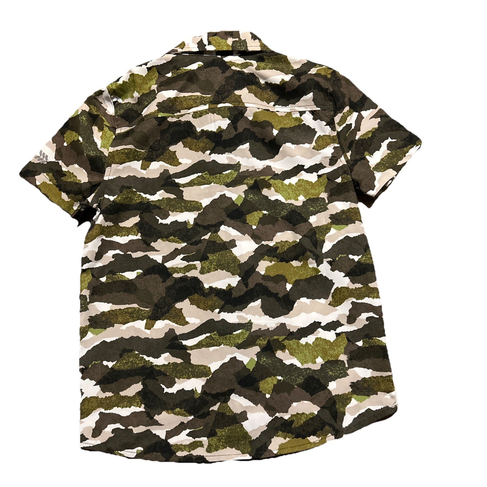 All In Motion Boy Green Camo Button Up Short Sleeve Shirt Size 6/7