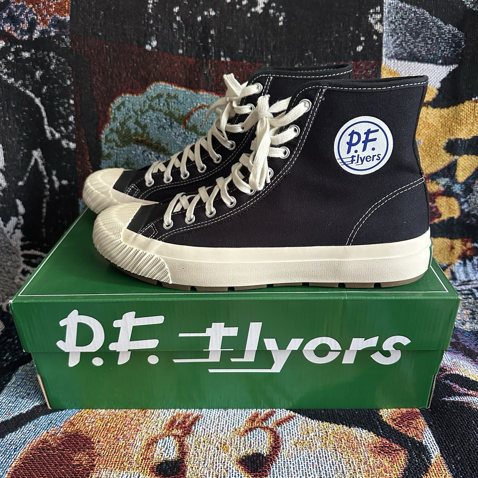 2017 PF Flyers Black Grounder Hi Top Sneakers Men’s Sz US 11 Brand New In Box
