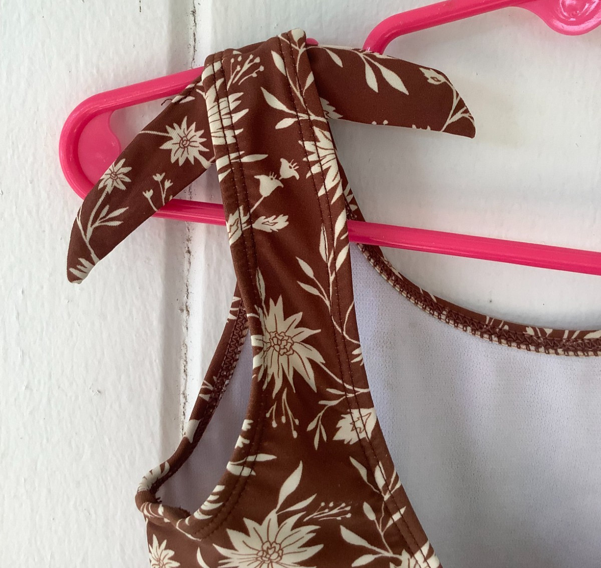 RYLEE +CRU Girls One Piece Swimsuit Floral Pattern Trim Size 6-7
