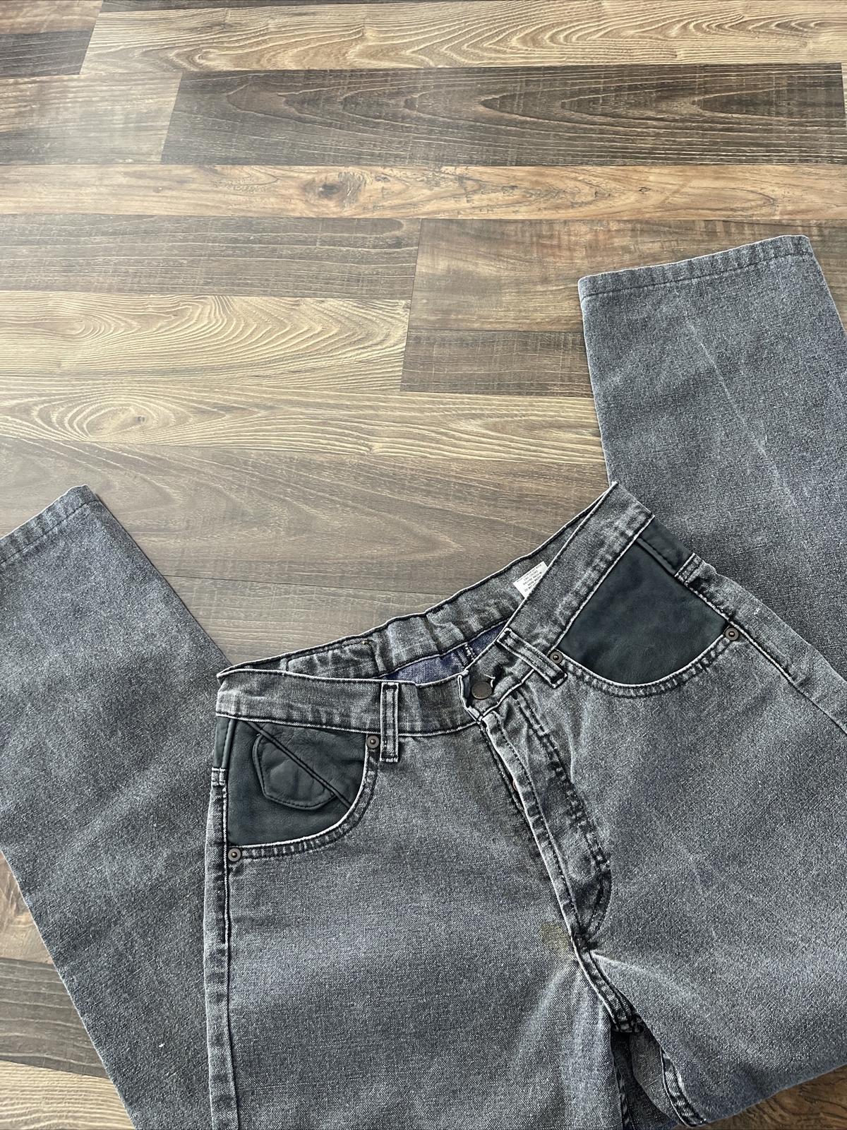 “Britches” The Australian Outback Leather/Denim Gray Jeans Actual Size W30 L30.5