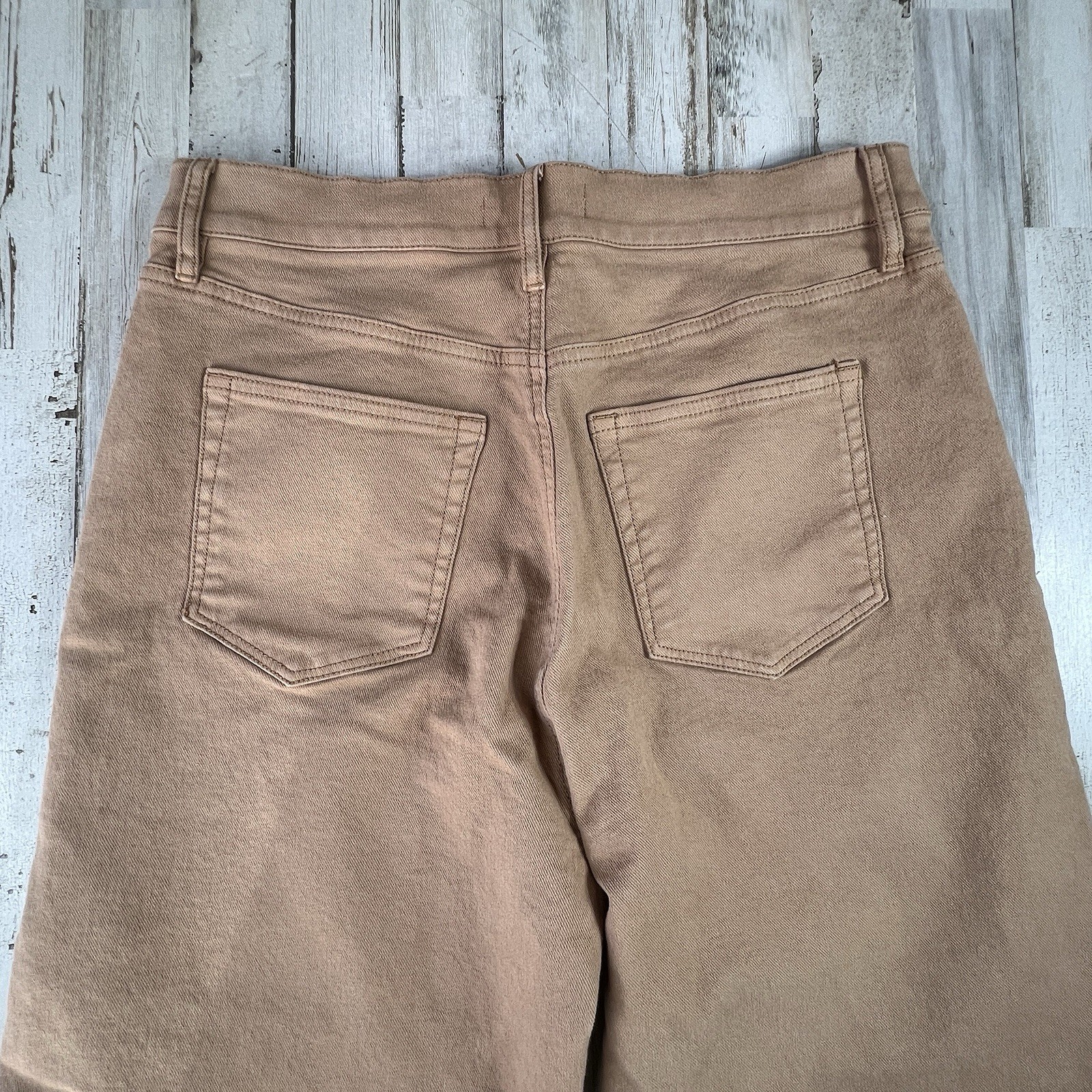 Loft High Rise Barrel Jeans Olive Green Utility Curved Leg Pants 30 NWT