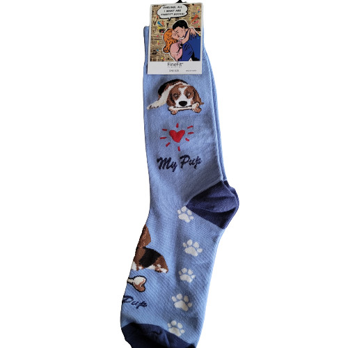 Beagle Dog Socks Fun Novelty Dress Casual Unisex SOX FineFit One Size Puppy Pet