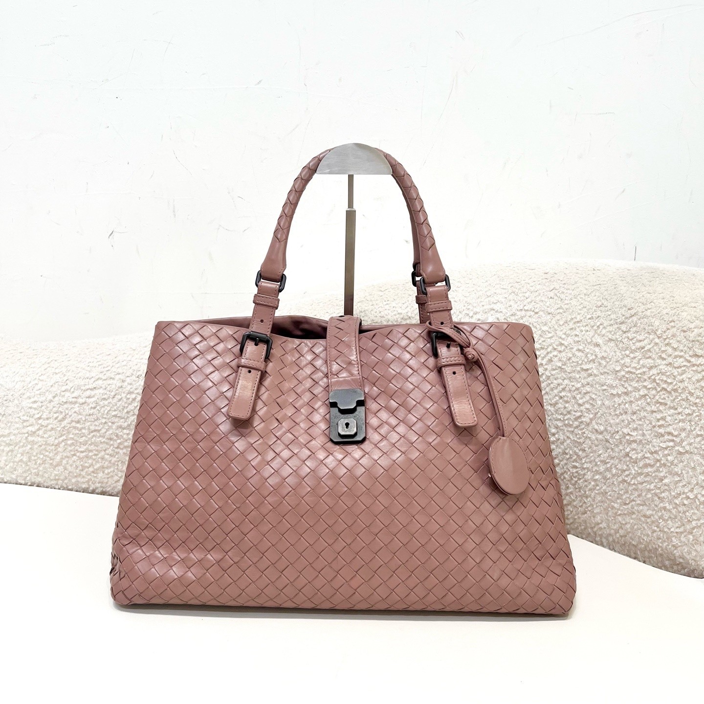 Bottega Veneta Pre-Owned Authentic Satchel Pink 38×26×19cm