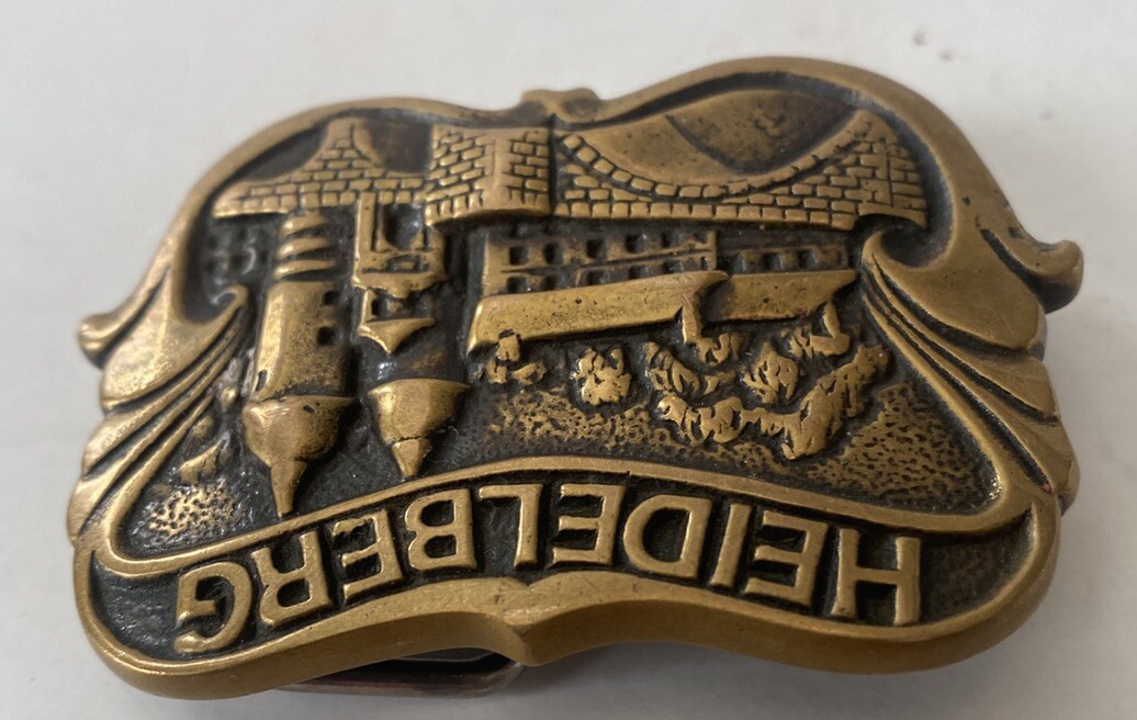 Vintage ~ Heidelburg ~ Hand Made Buckler ~ Soild Brass Belt Buckle ~ # 312