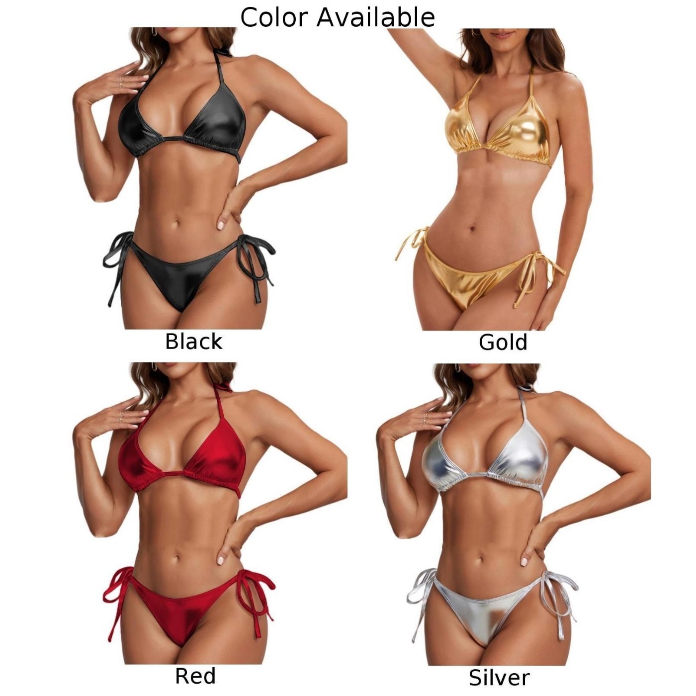 Bandage Halter Swimwear Women’s G string Thong Bikini Sets Sexy Beachwear
