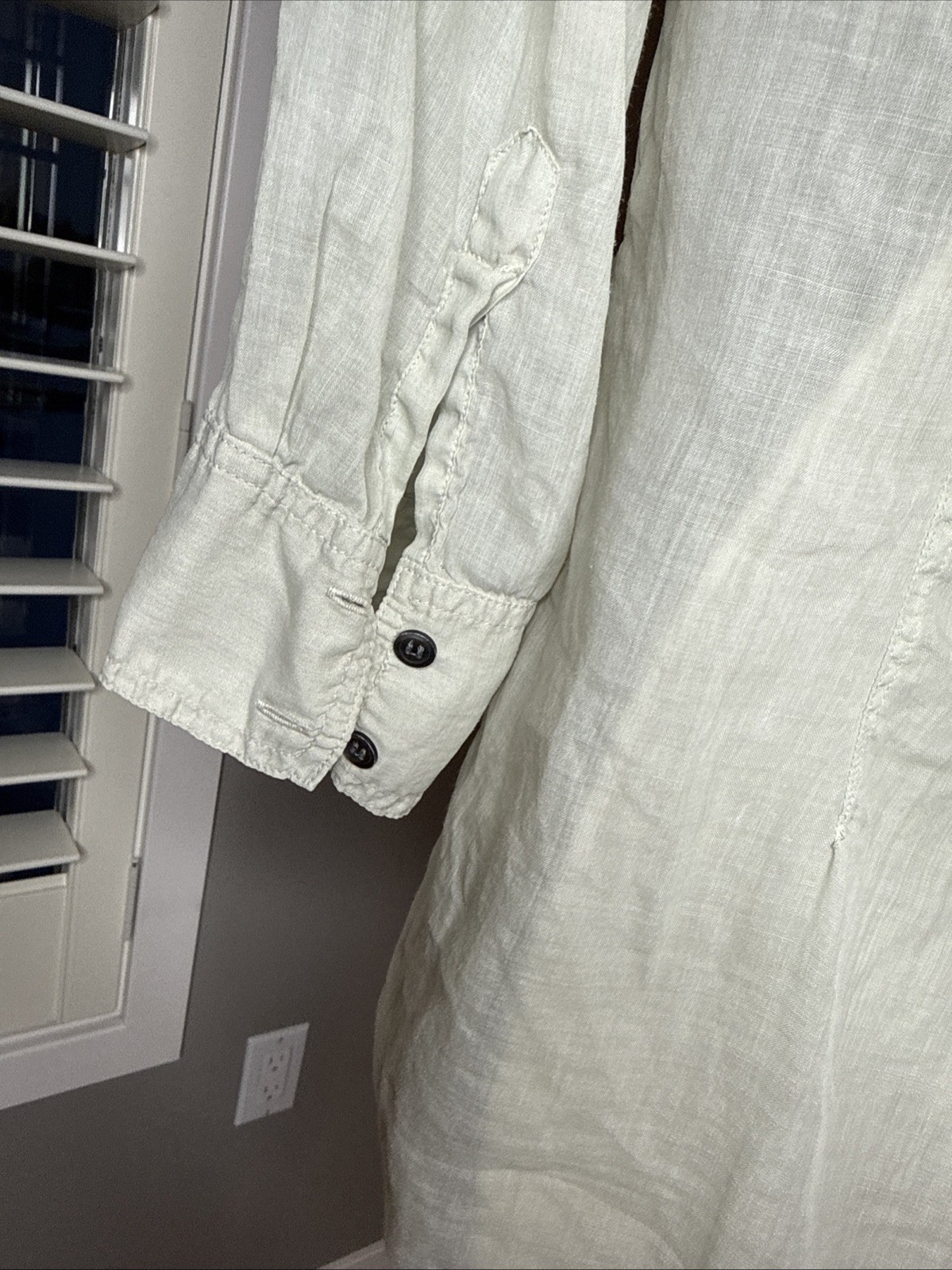 Theory Womens 100% Ramie Marandel Common Pocketed Button Down Blouse Size Medium