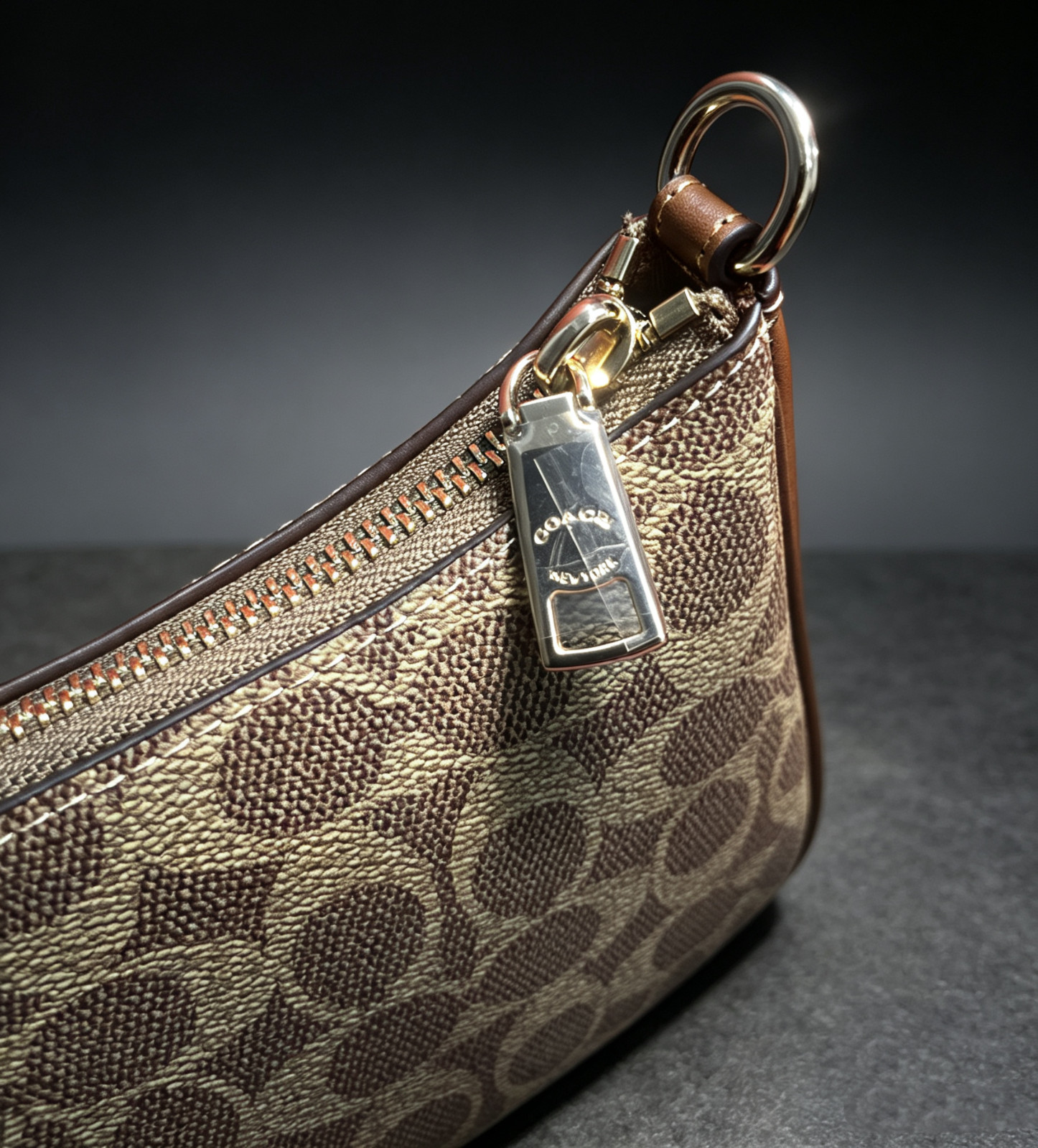 Coach Women’s Classic Teri Khaki Canvas Monogram Shoulder/Crossbody Bag