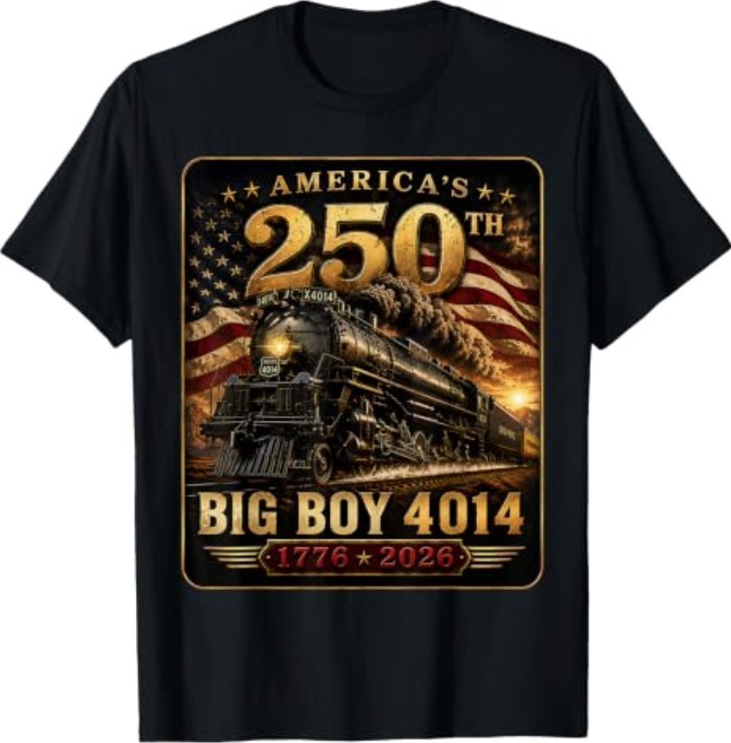 Vintage 250th Anniversary USA Big Boy 4014 Train US Flag T-Shirt
