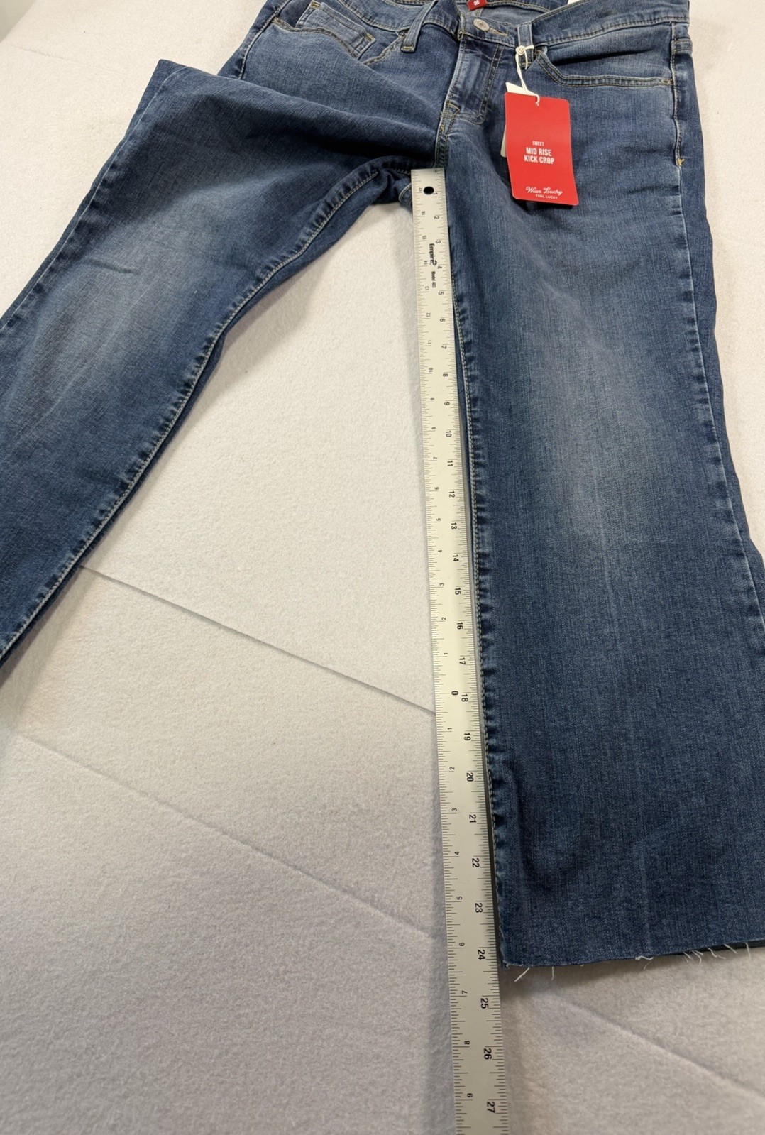 Lucky Brand Sweet Mid Rise Kick Crop Jeans Womens 8/29 Blue Medium Wash Denim