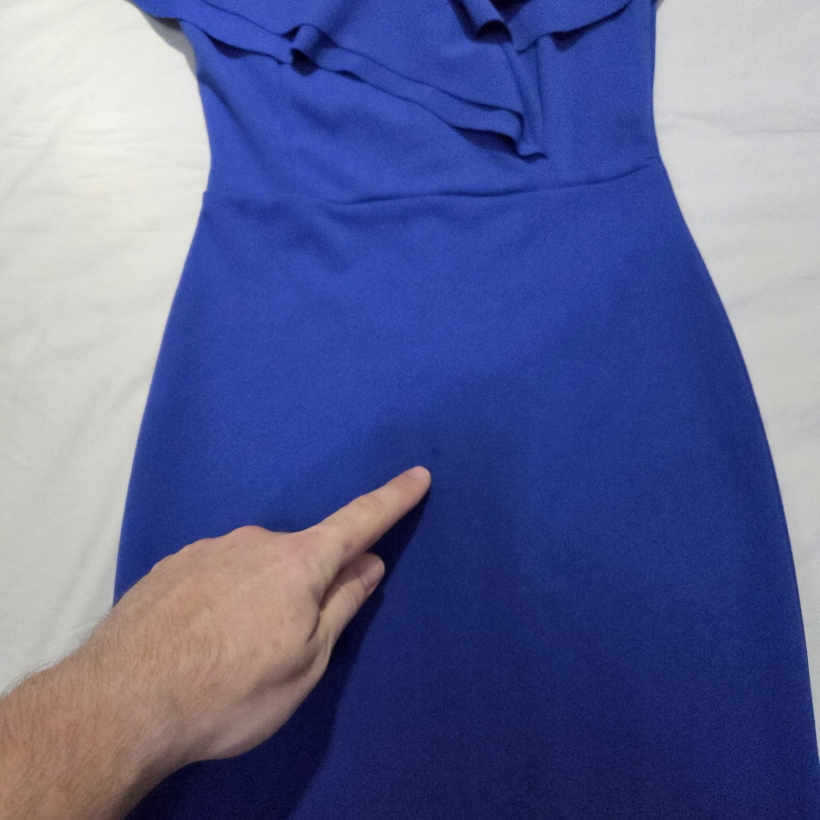 QUIZ ROYAL BLUE OFF-SHOULDER MERMAID STYLE DESIGNER DRESS NWT