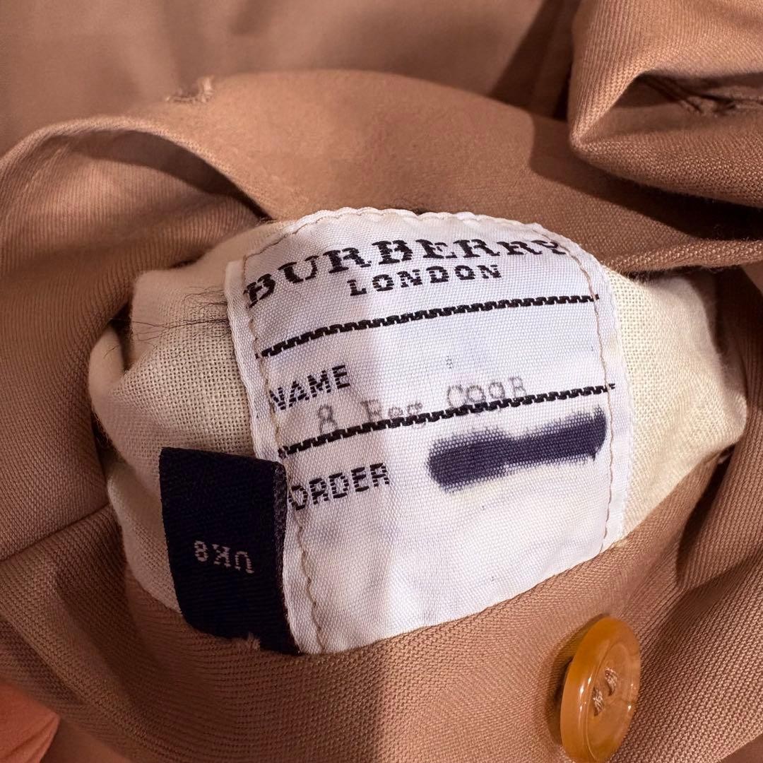 Made in England Burberry London Nova Check Long Trench UK8 All Over Pattern